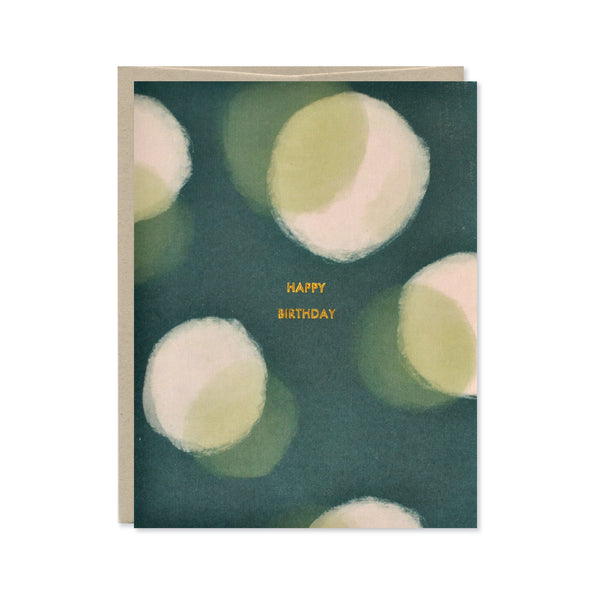 Happy Birthday Cypress Polka Dot Gold Foil Card