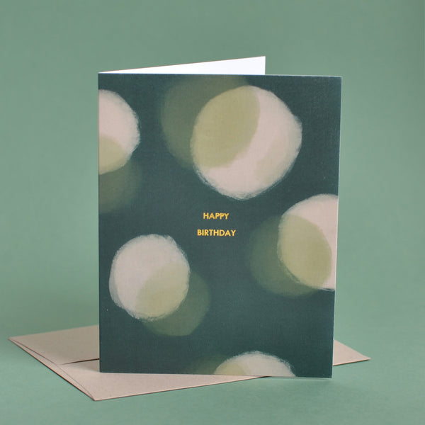 Happy Birthday Cypress Polka Dot Gold Foil Card