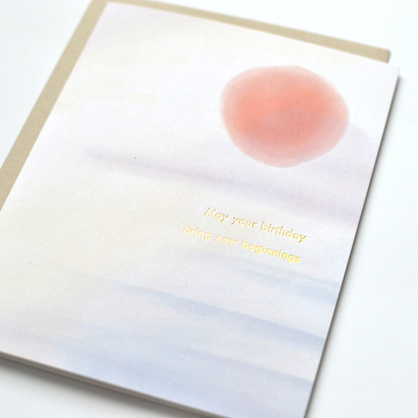 New Beginnings Gold Foil Birthday Card