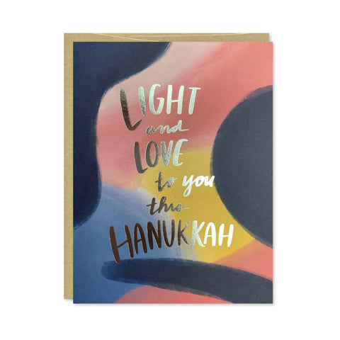 Love and Light Hanukkah Silver Foil Card