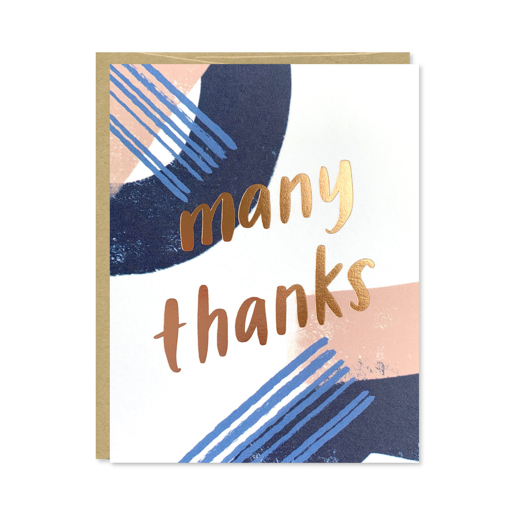 Many Thanks Rose Gold Foil Card