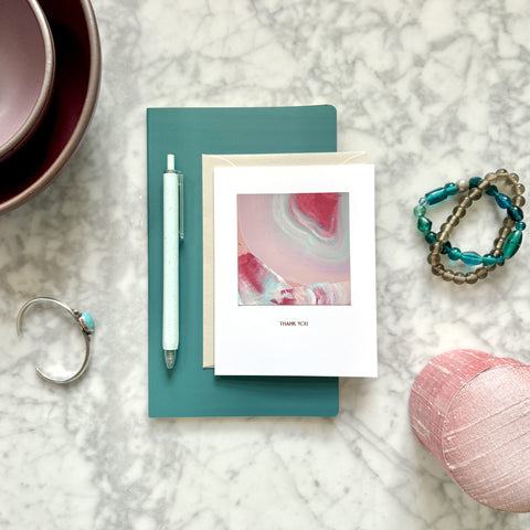 Hand Painted Rose Gold Foil Thank You Card - April 2026 No. 1