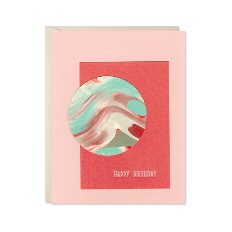 Hand Painted Pearl Foil Birthday Card - April 2026 No. 2
