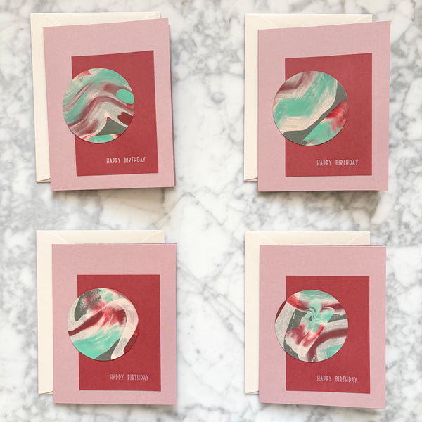 Hand Painted Pearl Foil Birthday Card - April 2026 No. 2