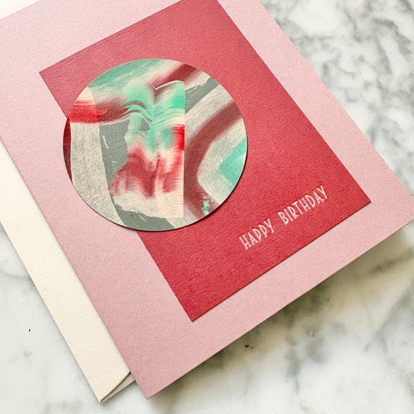 Hand Painted Pearl Foil Birthday Card - April 2026 No. 2