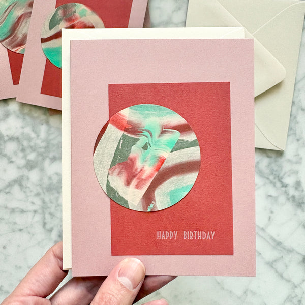 Hand Painted Pearl Foil Birthday Card - April 2026 No. 2