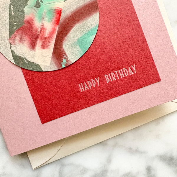 Hand Painted Pearl Foil Birthday Card - April 2026 No. 2