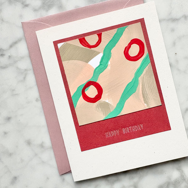 Hand Painted Pearl Foil Birthday Card - April 2026 No. 3