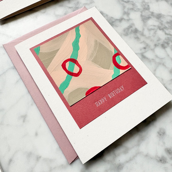 Hand Painted Pearl Foil Birthday Card - April 2026 No. 3