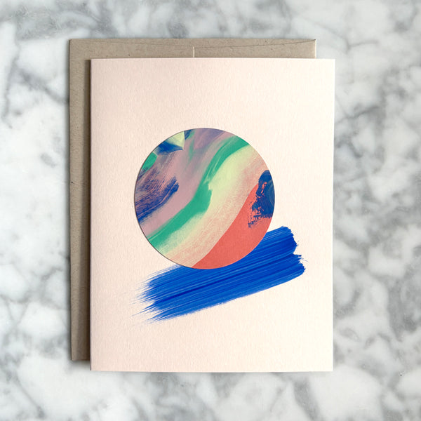 Hand Painted Abstract Card - August 2026 No. 1