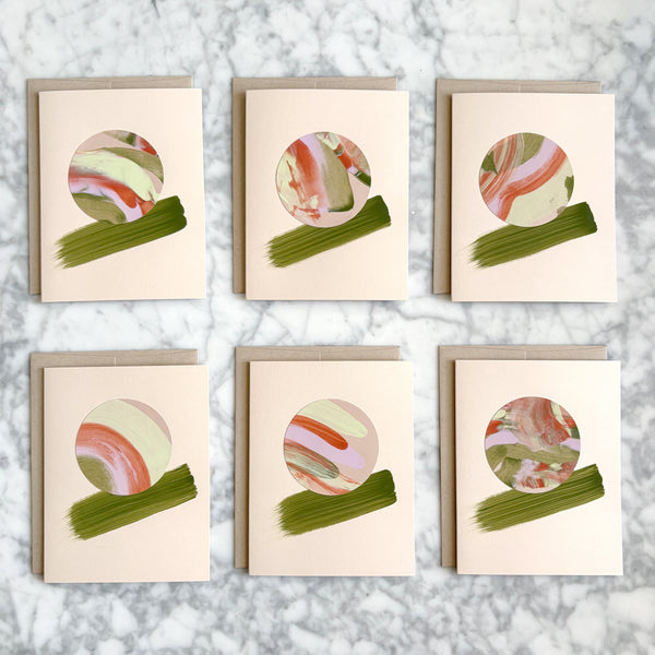 Hand Painted Abstract Card - August 2026 No. 3