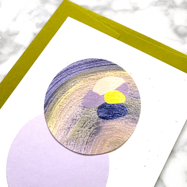 Hand Painted Abstract Greeting Card - Kiwi Green