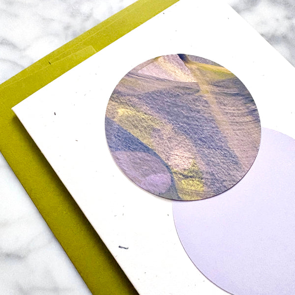 Hand Painted Abstract Greeting Card - Kiwi Green