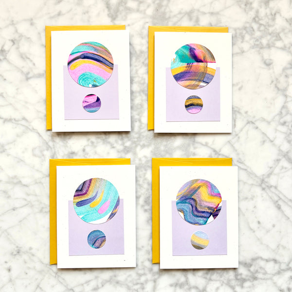 Hand Painted Abstract Greeting Card - Sun Yellow