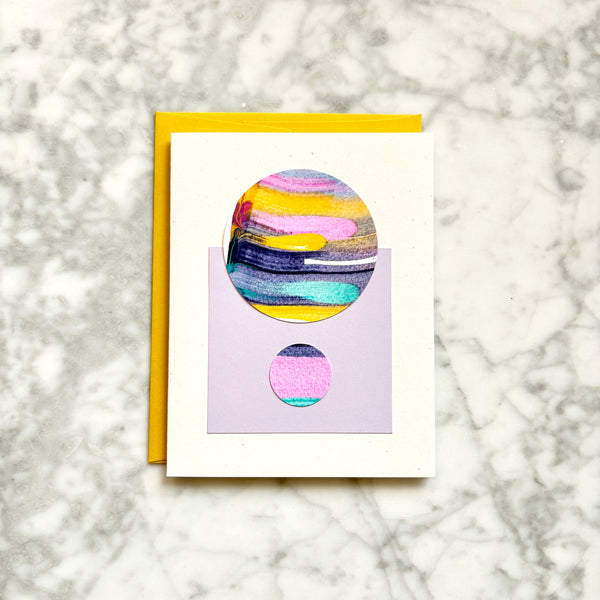 Hand Painted Abstract Greeting Card - Sun Yellow