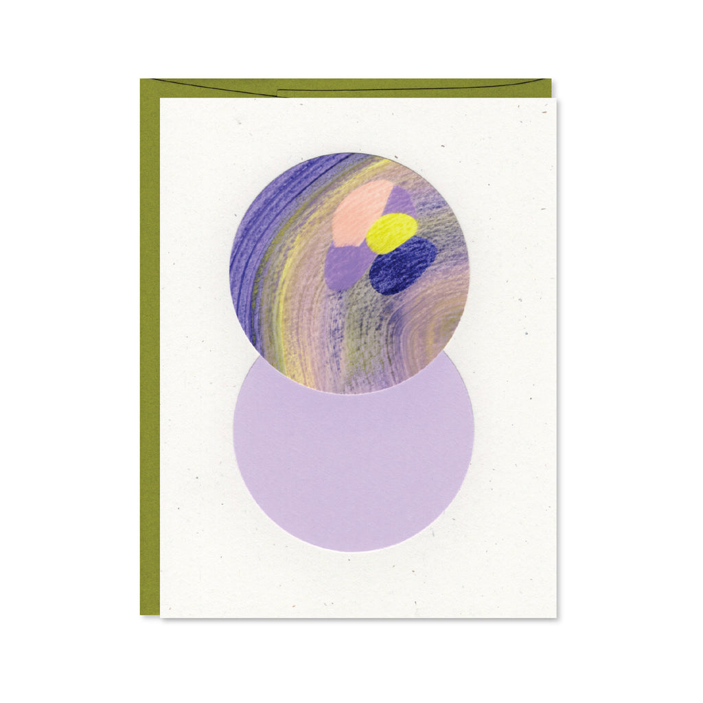 Hand Painted Abstract Greeting Card - Kiwi Green