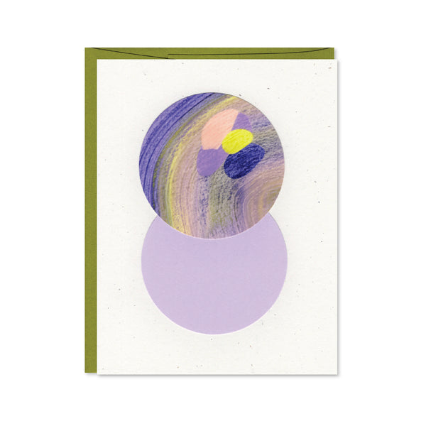 Hand Painted Abstract Greeting Card - Kiwi Green