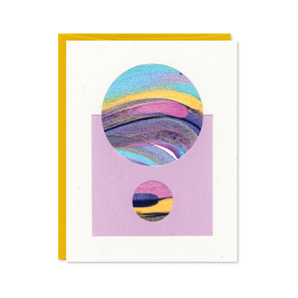 Hand Painted Abstract Greeting Card - Sun Yellow