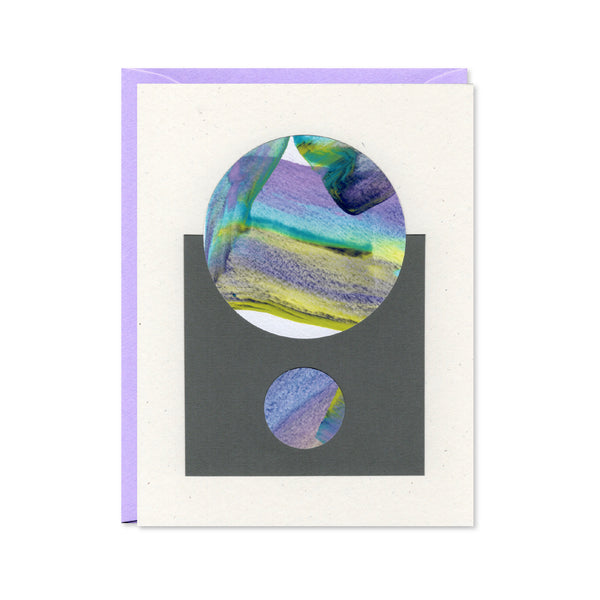 Hand Painted Abstract Greeting Card - Lavender