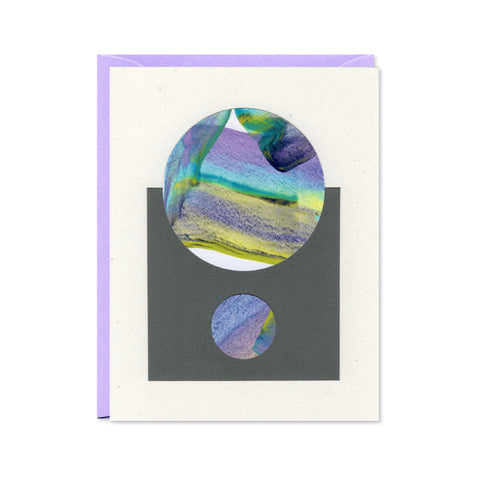 Hand Painted Abstract Greeting Card - Lavender