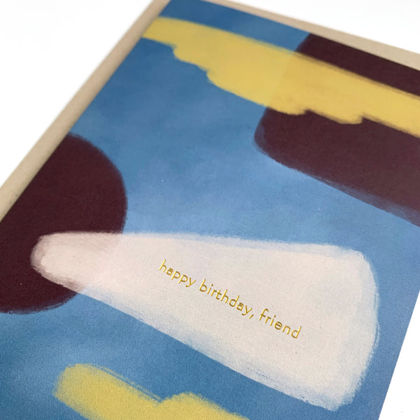 Happy Birthday Friend Gold Foil Card