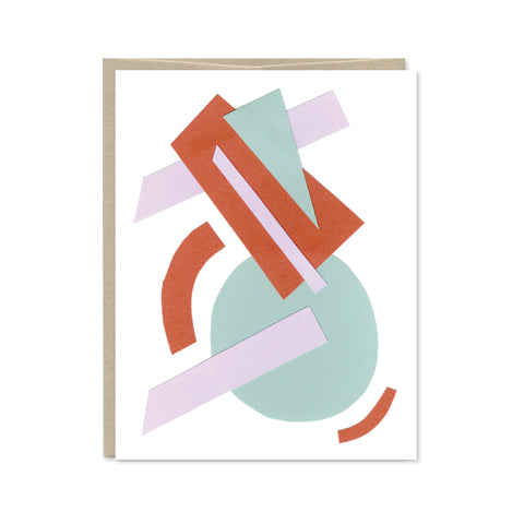 Abstract Shapes Paper Cut Blank Greeting Card