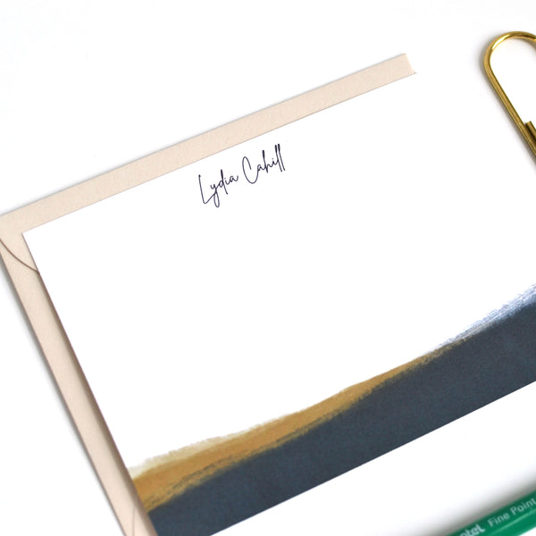 Deep Pine and Tan Modern Personalized Stationery