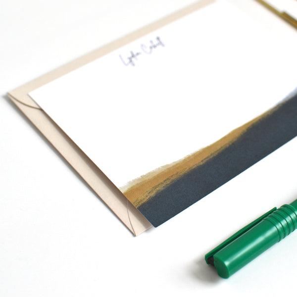 Deep Pine and Tan Modern Personalized Stationery