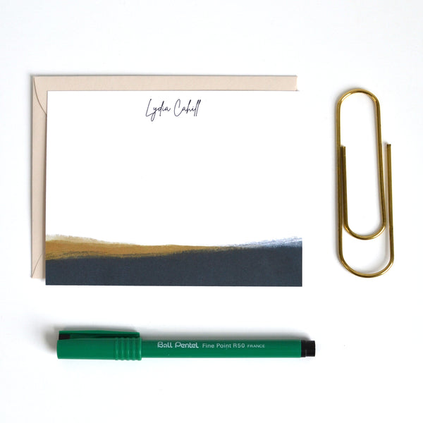 Deep Pine and Tan Modern Personalized Stationery