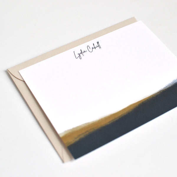 Deep Pine and Tan Modern Personalized Stationery