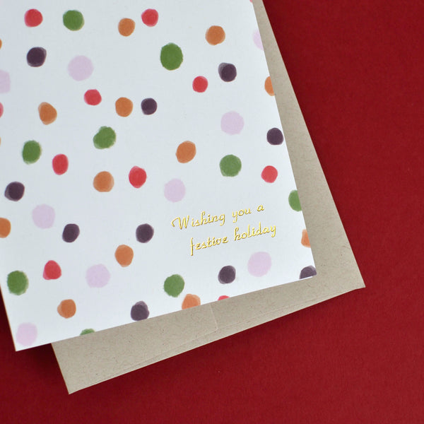 Wishing You A Festive Holiday Gold Foil Christmas Card