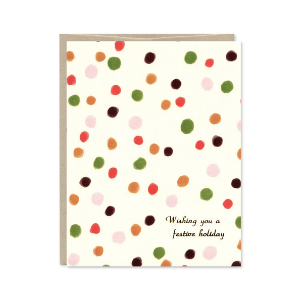Wishing You A Festive Holiday Gold Foil Christmas Card