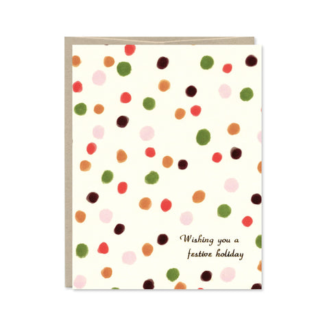 Wishing You A Festive Holiday Gold Foil Christmas Card