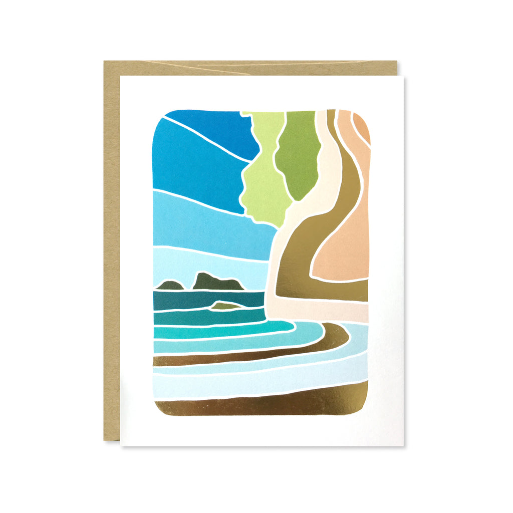 Cathedral Cove Gold Foil Card