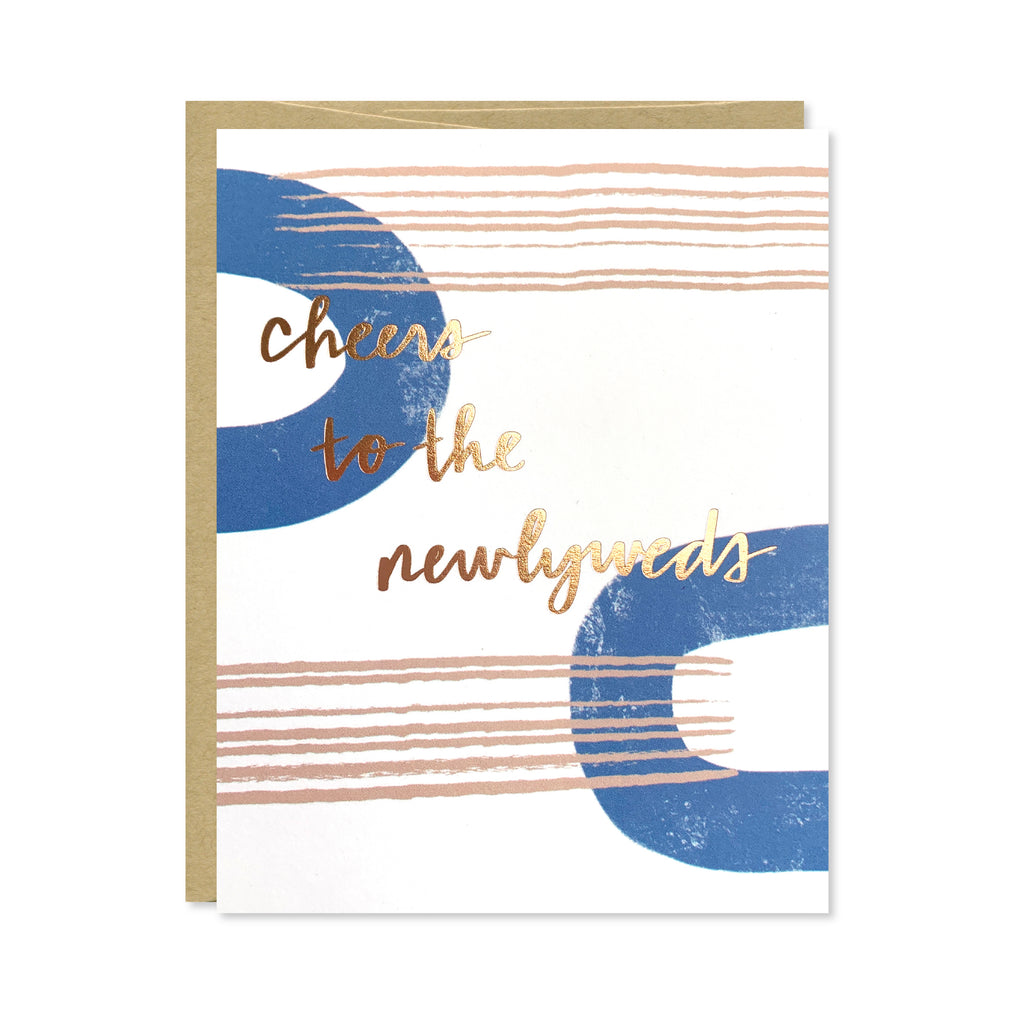 Cheers Newlyweds Rose Gold Foil Card