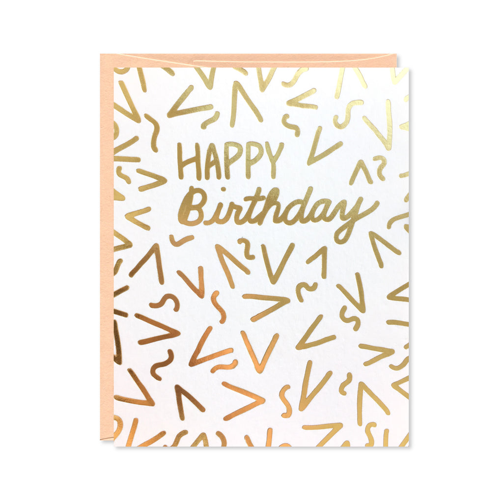 Gold Foil Confetti Birthday Card