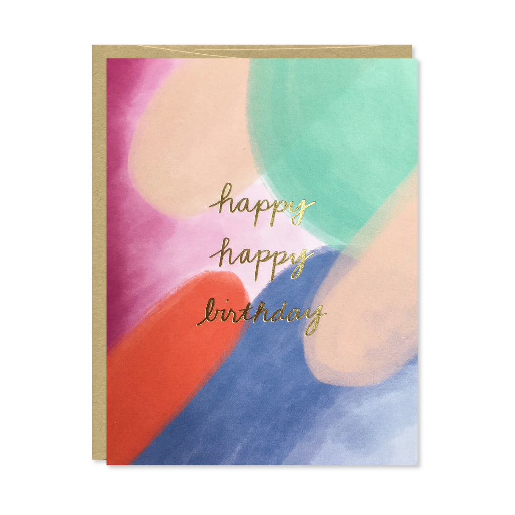 Happy Happy Birthday Gold Foil Card