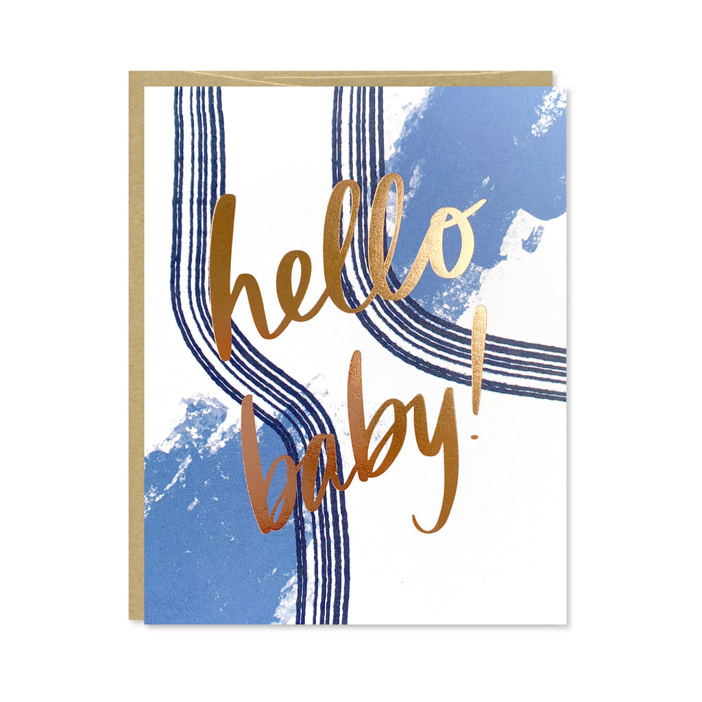 Hello Baby Rose Gold Foil Card