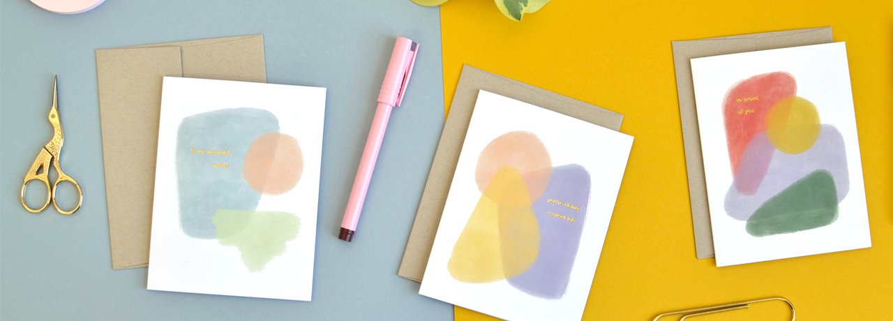 Abstract Gold Foil Printed Greeting Cards